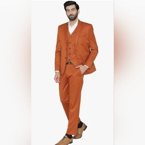 WINTAGE Men's Polyester Cotton Wedding and Evening 3 Pc Suit